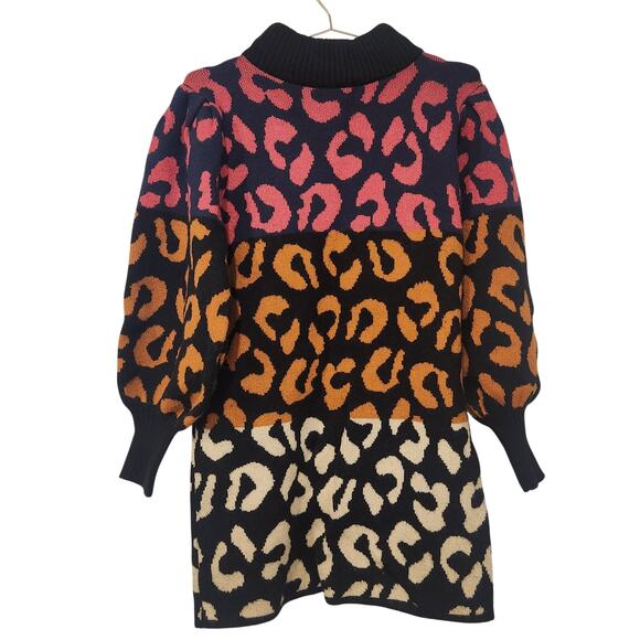 Farm Rio Rainbow leopard print knit dress size medium - Picture 2 of 6